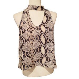 Oliviaceous Snake Skin Sleeveless Halter Top Size Large